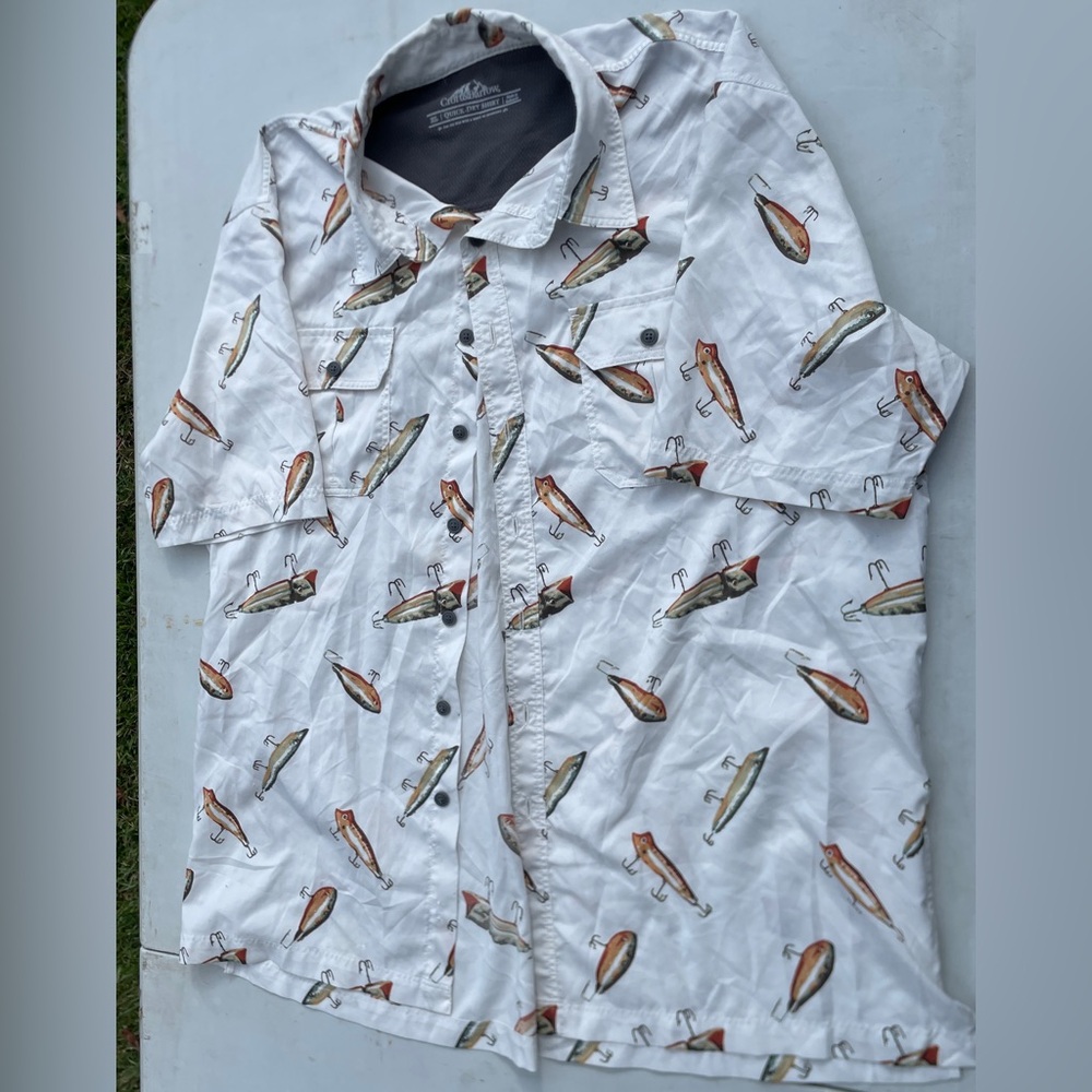 Croft & Barrow Fish Print Quick-Dry Shirt